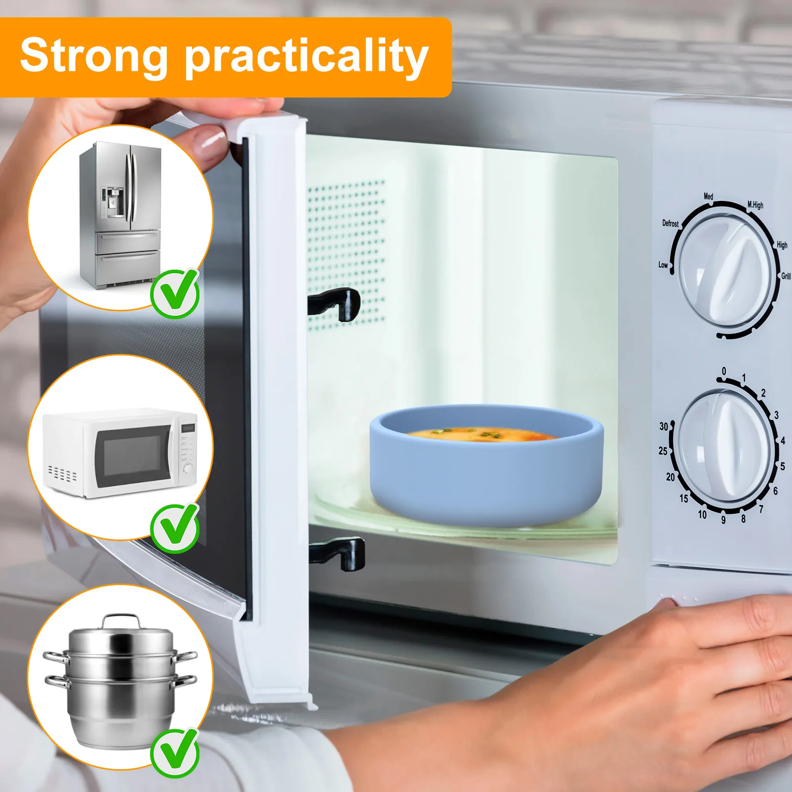 Description Picture 5 of item3Pcs Air Fryer Cake Mold Silicone Egg Poacher Cups Nonstick Cake Pan Baking Forms Pastry Mold 4×1.3Inch Microwave Egg Cooker