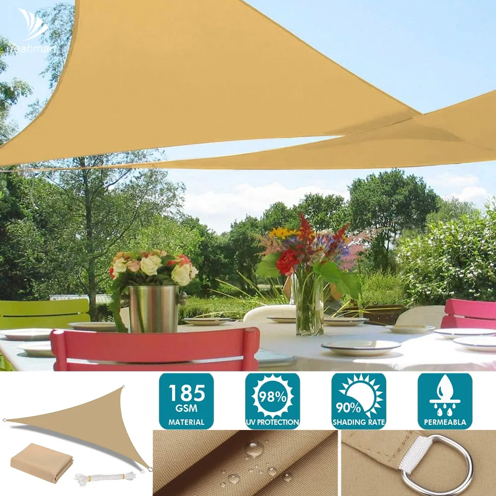 Tenda Par Sole Rettangolare 3,4x3,5 M: Impermeabile E Anti UV, Perfetta Per Giardino E Terrazzo (Beige)