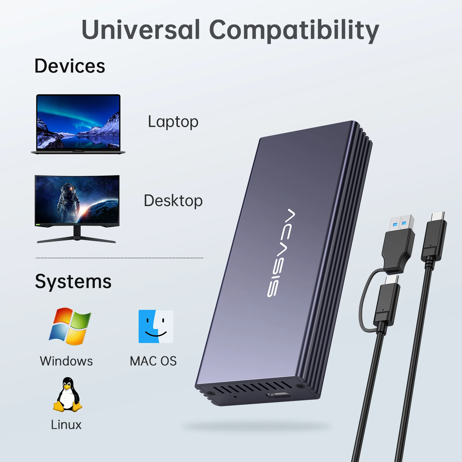 ACASIS USB C 3.2 SSD Ŭ Ʈ, M.2 Nvme SSD 12 + 16 ,  , ̸, ƺ ,  2013, 2017 ޴  ̽