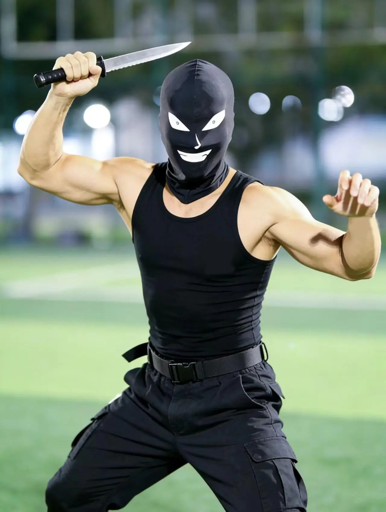 Black Shadow Expression Cosplay-Party-Kopfbedeckung, der gleiche Stil wie Anime- und Internet-Prominente, eine Fahrradausrüstung zum Ausgehen – Detail 7