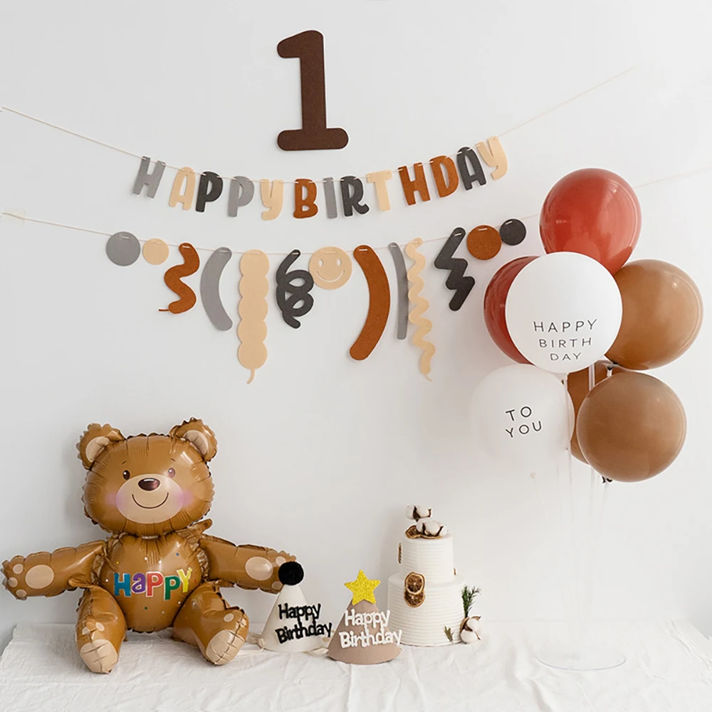 Retro Zahlen 0-9 Alles Gute zum Geburtstag Kuchen Wandaufkleber Creme Farbe Luftballons Geeignet Erwachsene Kinder Baby Erster Geburtstag Party Dekoration – Detail 6