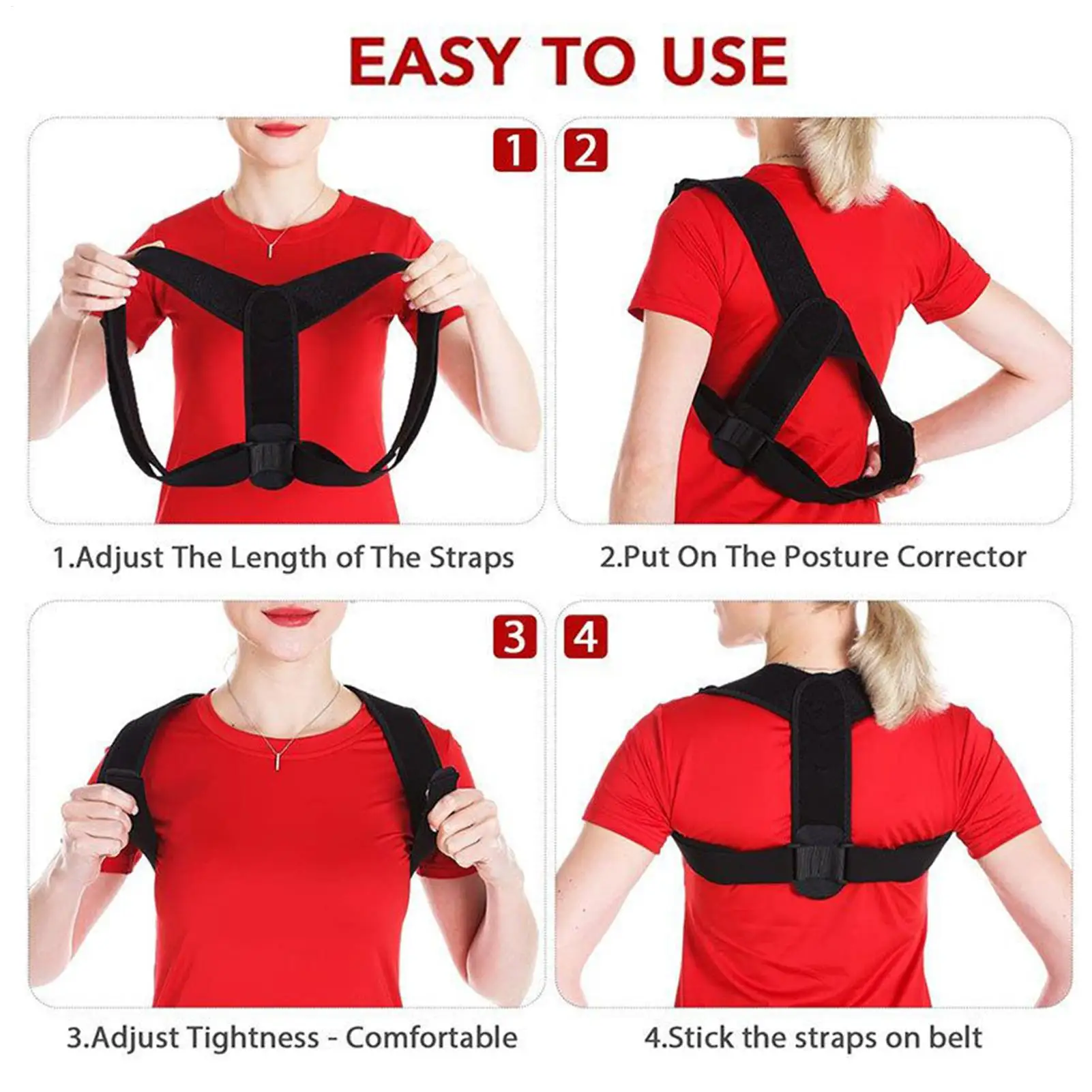 Pose Corrector Thoracic Shoulder Back Support Strap Trainer Straightener Trainer Non-Slip For Neck Shoulders Lumber Women Men