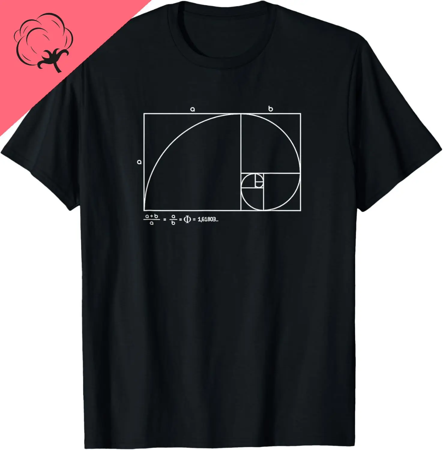 Fibonacci Golden Ratio T-Shirt Druck Original Design Geschenke T Shirts Baumwolle Streetwear Vintage T Shirt Camisas Streetwear
