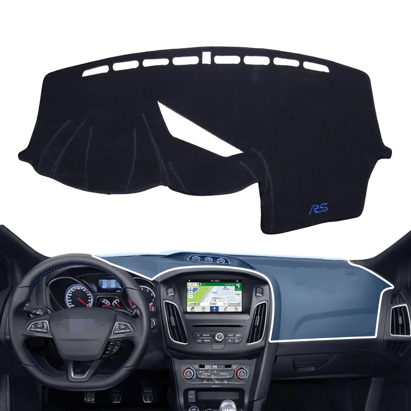for Ford Focus RS Dashboard Cover Pad 2015-Anti-Slip Dash Mat Dashmat Accessories Sunshade Protective Carpet