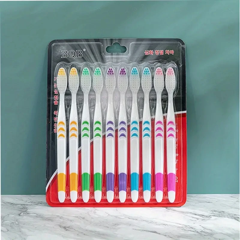 Bamboo Charcoal Soft Toothbrush 10pcs Double Ultra Soft for Adult
