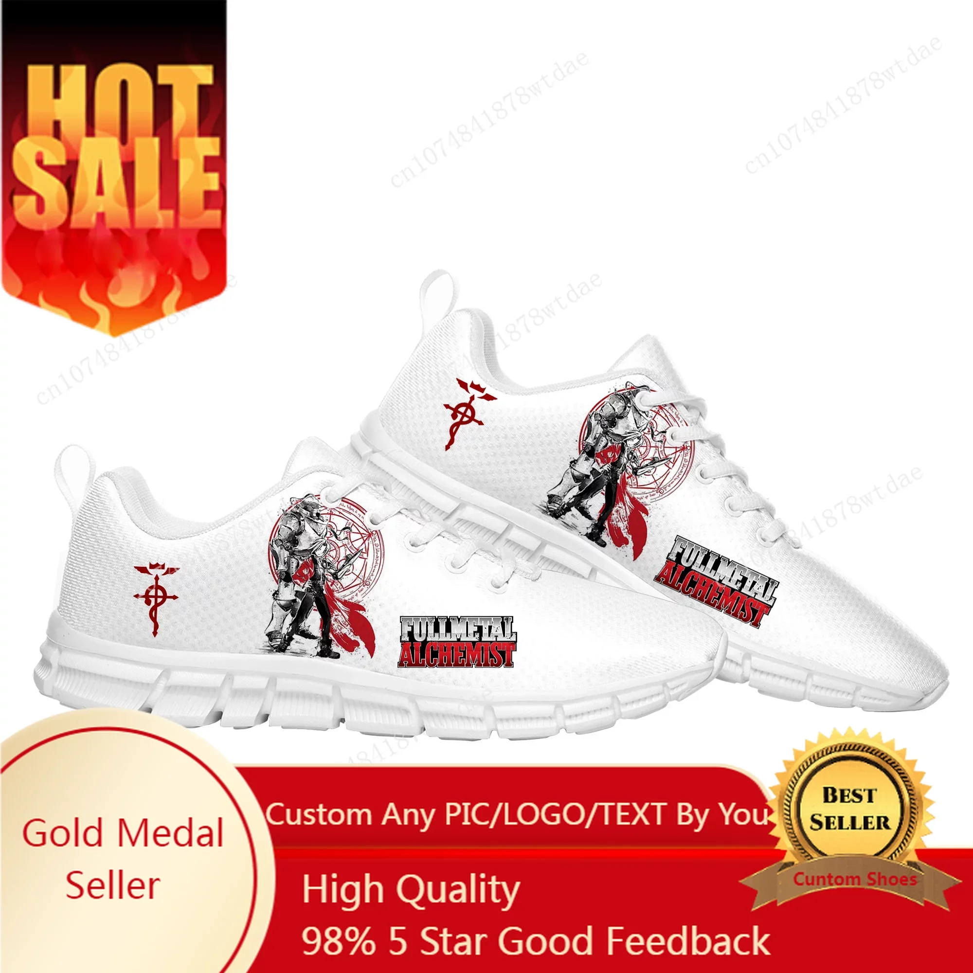 

Fullmetal Alchemist Sports Shoes High Quality Mens Womens Teenager Children Sneaker Edward Elric Comics Custom Made Couple Shoes