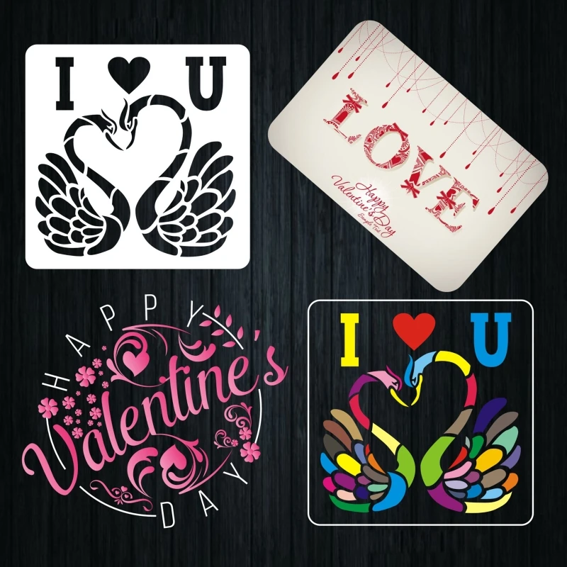  Valentine Stencil for Painting on Wood, Happy