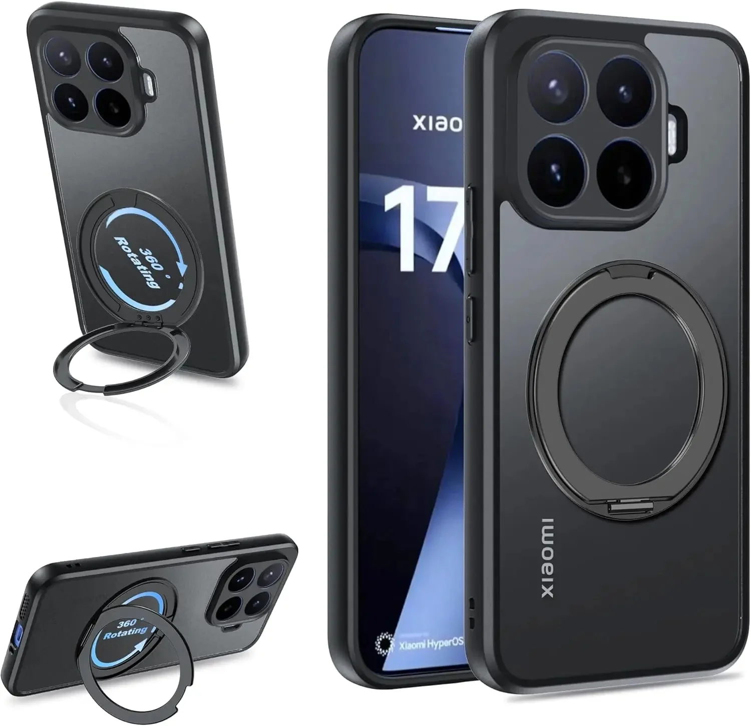 360° Rotating Kickstand Shockproof Magnetic Wireless Charging Case