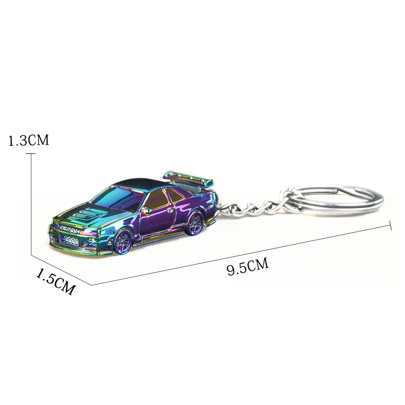 1/64 Electroplate Alloy Model Car Key chain GTR R34 RS7  Diecasts Metal collection decoration Exquisite gift box 6