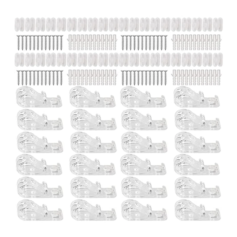 Clear Blind Cord Holder Roller Shade Safety Chain Retainer Cord Guide Fixation Hook for Blinds Beaded Chain Clip