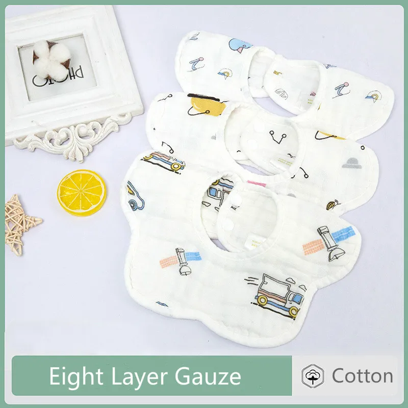 

Cartoon Flower Style Baby Waterproof Bibs Rotating Eight Cotton Fashion Pattern Striped Star Bibs Girls Boys Feeding Burp Cloths
