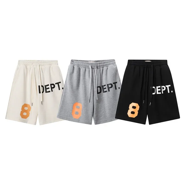 

Hot GALLERYS DEPTS Tide Brand Summer Letter Printed Logo Graffiti shorts Streetwear Hip Hop Drawstring Beachwear Sweat Shorts