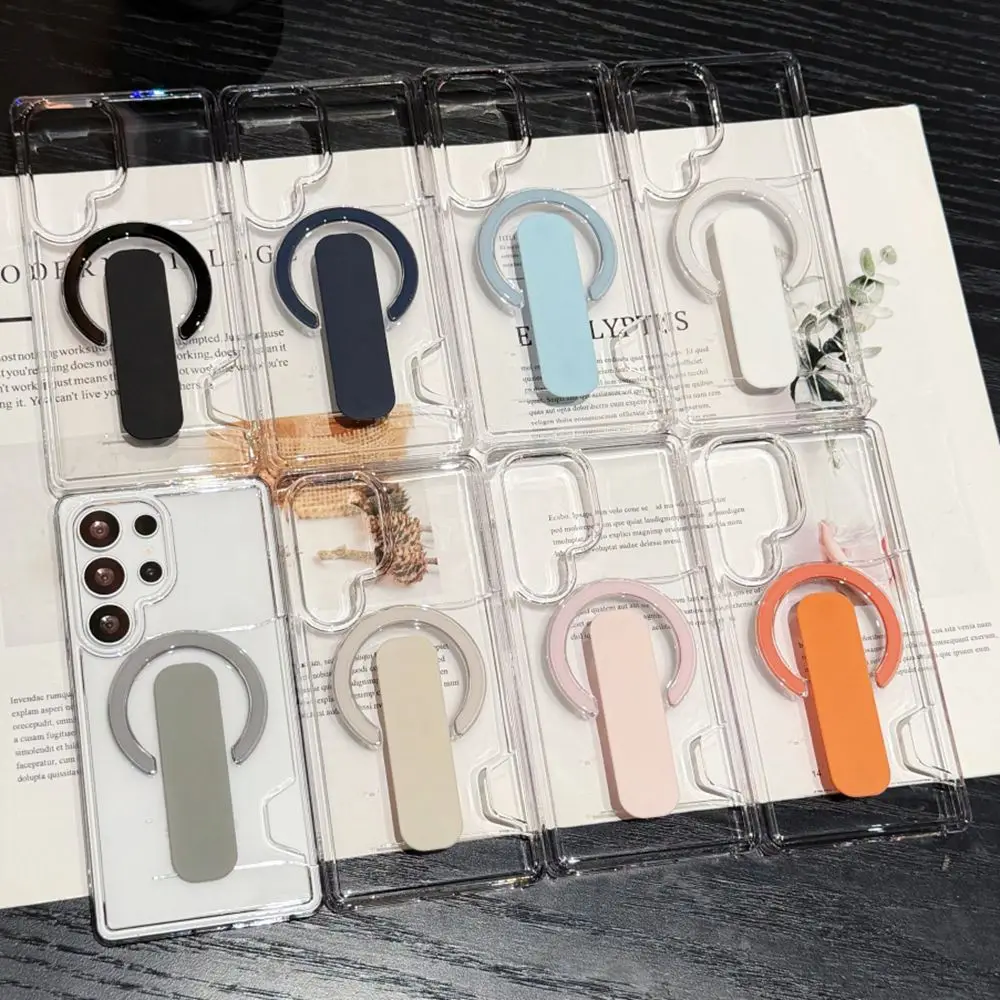Luxury Magnetic Clear Case with Card Holder - Shockproof Hard Cover