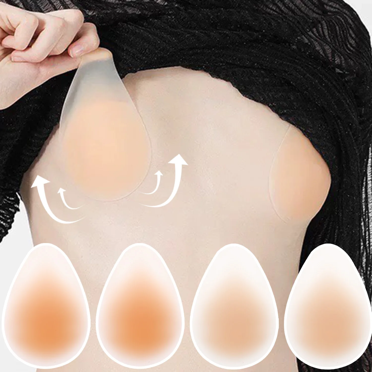 New Water-drop Bras Nipple Pads Silicone Invisible Chest Lifting Patch Summer Thin Sweatproof Breast Stickers Women Underwear