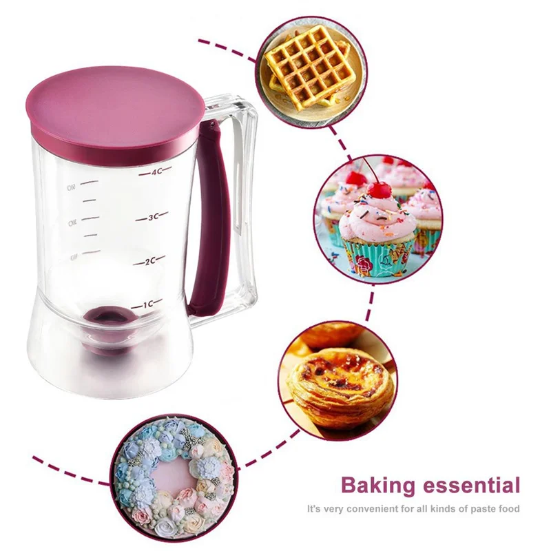 New 900ml Batter Dispensers Flour Paste Dispenser For Pancake Cookie Cupcakes Cake Muffins Measuring Cream Dough Dispensador