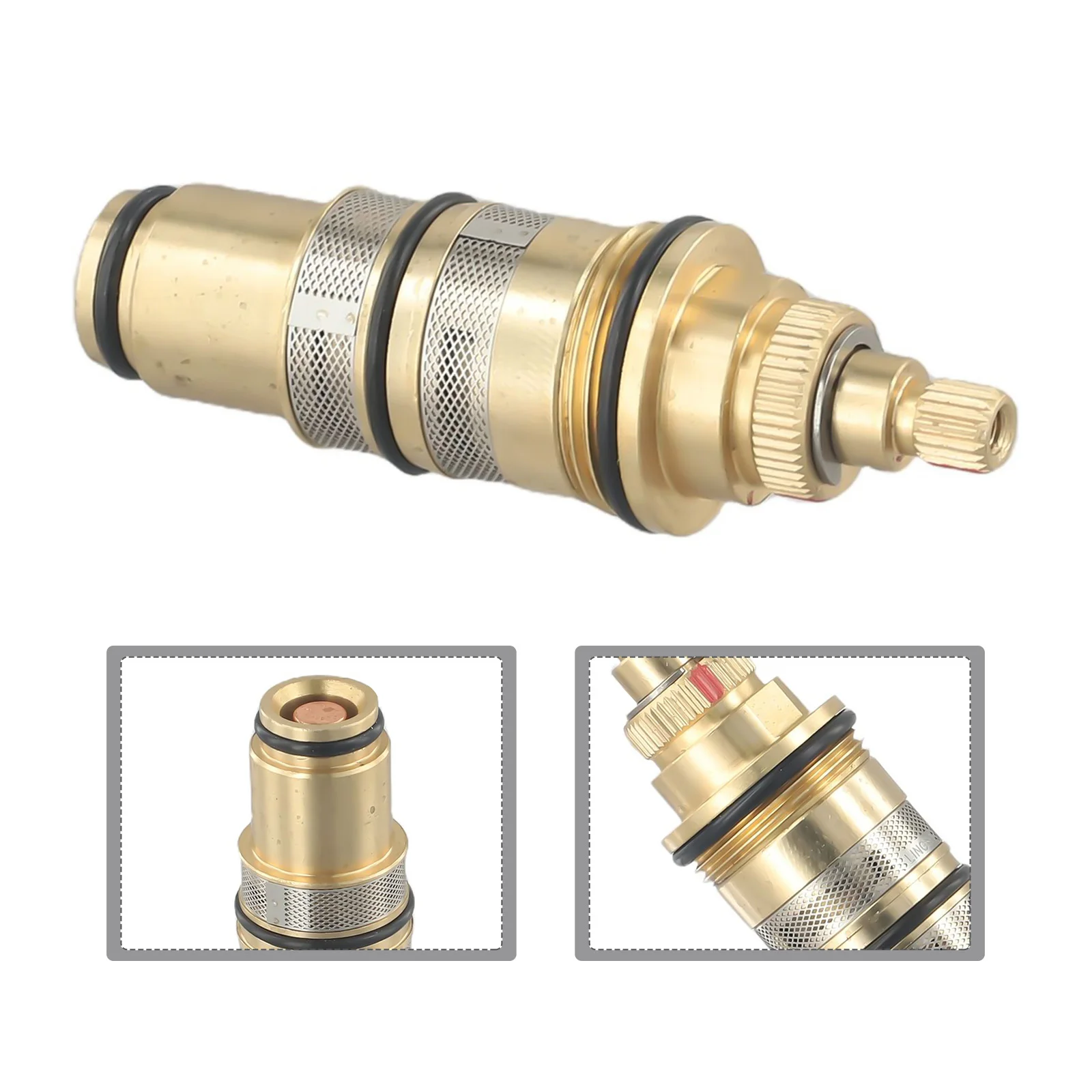 1PCS Brass Thermostatic Cartridge Temperature Control Valve Shower Bar Mixing Bathroom Accessories for Home Renovation electric solenoid valve