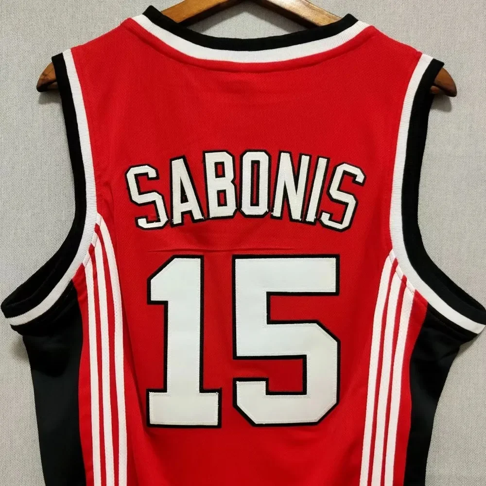 Mens Basketball Jersey Arvydas Sabonis 15 CCCP TEAM RUSSIA