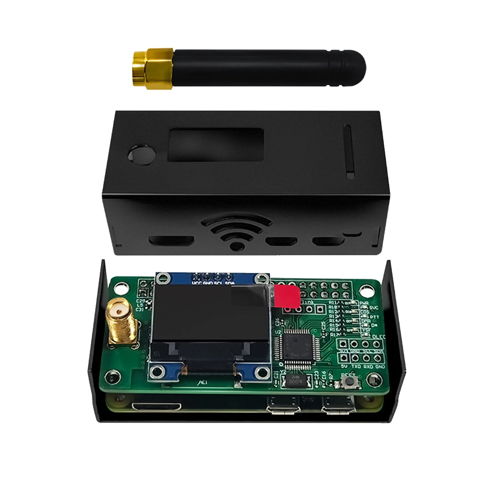 Assembled MMDVM Hotspot Support P25 DMR YSF NXDN With Raspberry Pi Zero W OLED +Antenna 16G card Case 5