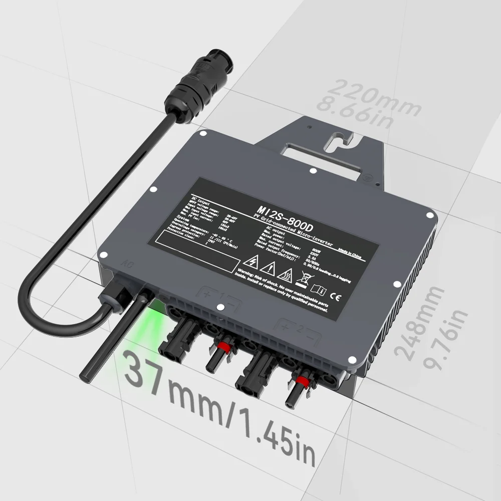 800W IP67 Solar-Netzwechselrichter 26-60V DC 230V AC mit integriertem WLAN für Haus-PV-Netz auf Mikrokonverter mit 12 Jahren Garantie – Detail 16