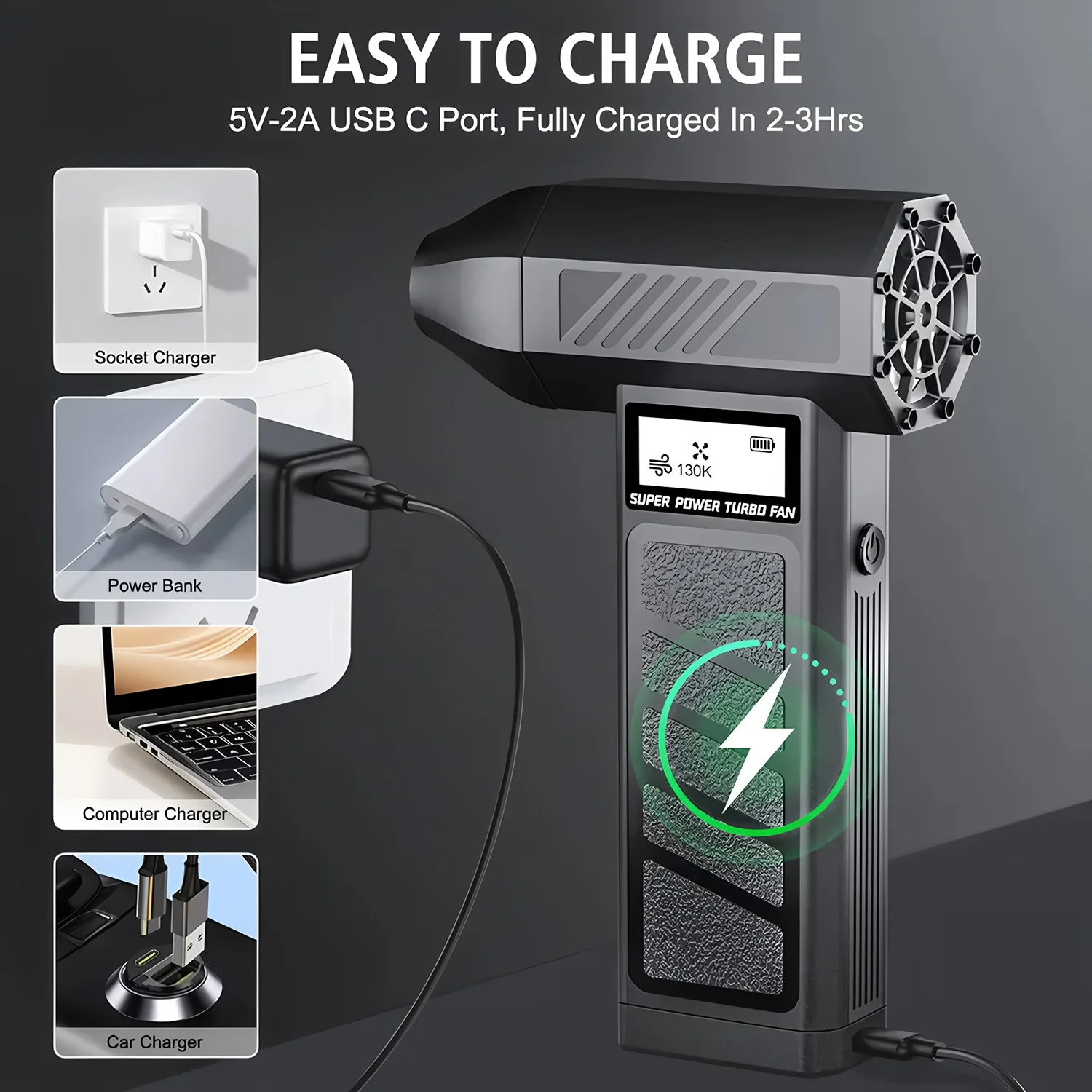 Portable Electric Air Blower 300000PRM Portable Electric Air Blower Turbo Jet Fan Brushless Motor HighSpeed Mini Turbo Jet Fan Adjustable Wind