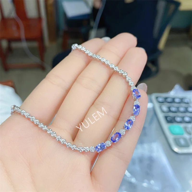 YULEM 天然タンザナイトブレスレットオーバル宝石石 3*5 YULEM 天然タンザナイトブレスレットオーバル宝石石 3*5