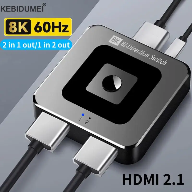 Splitter Hdmi 8K 60Hz 4K 60Hz 2 In 1 Out Per Tv Xiaomi Xbox Seriesx Ps5 Hdmi Cable Monitor Proiettore Hdmi 2.1 Switch Switcher