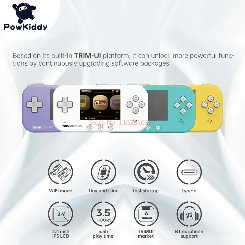 

Trimui Smart Brand New Candy Color Matching 2.4 Inch Ips Screen Open Source Mini Retro Handheld Wifi Vs Handheld Game Console.