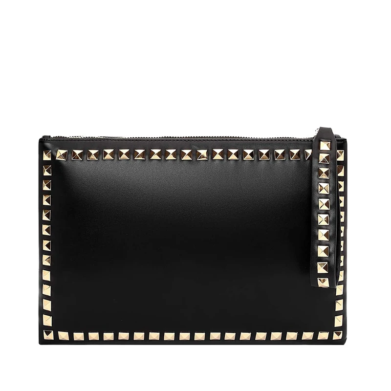 

New Solid Color Women's Clutch Bag Outdoor Rivet Woman Bag Casual Fashion Envelope Bag Horizontal Square Bag