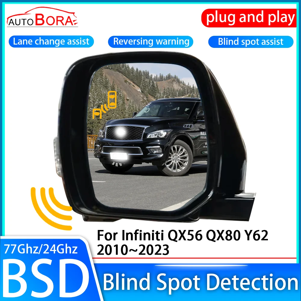 

AutoBora Car Blind Spot Detection System BSD BSA BSM Sensor Drive Rear Mirror Monitoring for Infiniti QX56 QX80 Y62 2010~2023