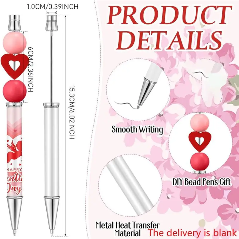 A29F-승화형 비즈 볼펜 메탈릭 블랙 잉크펜 DIY 열전사 볼펜 학용품