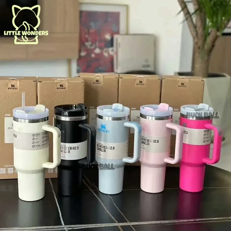 

40OZ 1.18L Adventure Quencher H2.0 Tumbler With Handle Lids Car Mugs Vacuum Cup Termos Cup Stainless Steel Coffee Cup Gifts