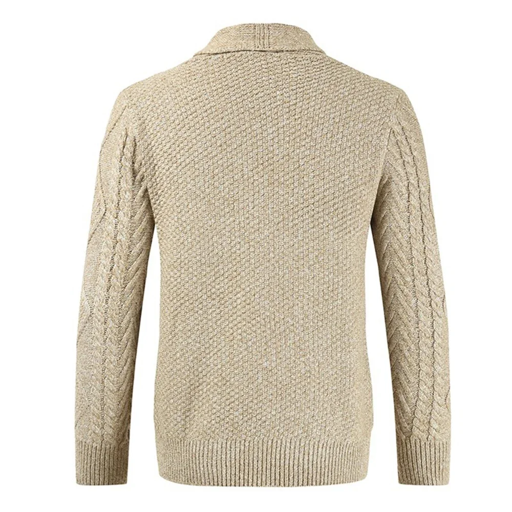 Winter Men's Long Sleeve Sweater Knit Cardigan Sweater Jacket Warm Knit Jacket