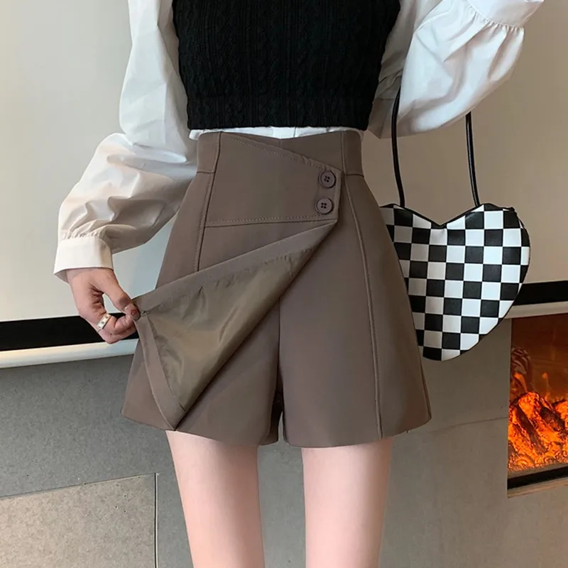

2023 Spring Fashion Korean Women Shorts Casual Shorts Skirts Arrival Style All-match Solid Color Ladies High Waist Pants New