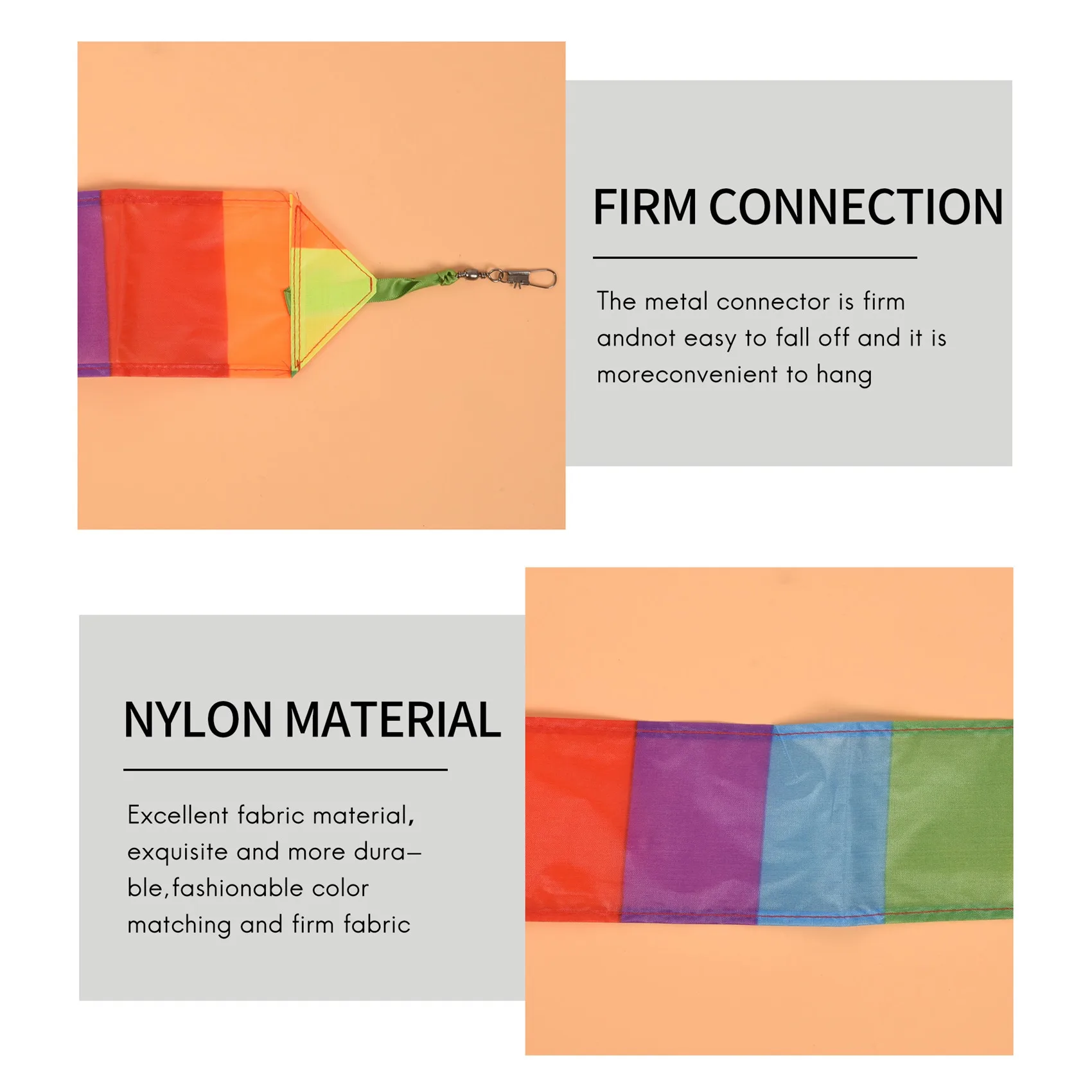 Super Nylon Stunt Kite Tail Rainbow Line Kite Accessory Kids Toy 5