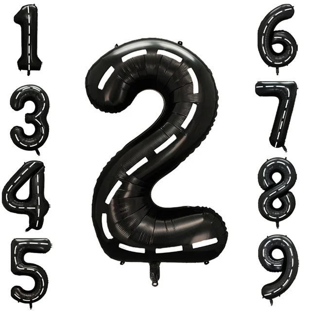 [크리스마스-인기상품]크리스마스장식대형 => 레이스 카 생일 풍선, 대형 블랙 넘버 1, 2, 3, 4, 5, 6, 7, 8, 9 호일 풍선, 어린이 생일 레이스 카 파티 장식 용품, 40 인치 소개 드립니다.