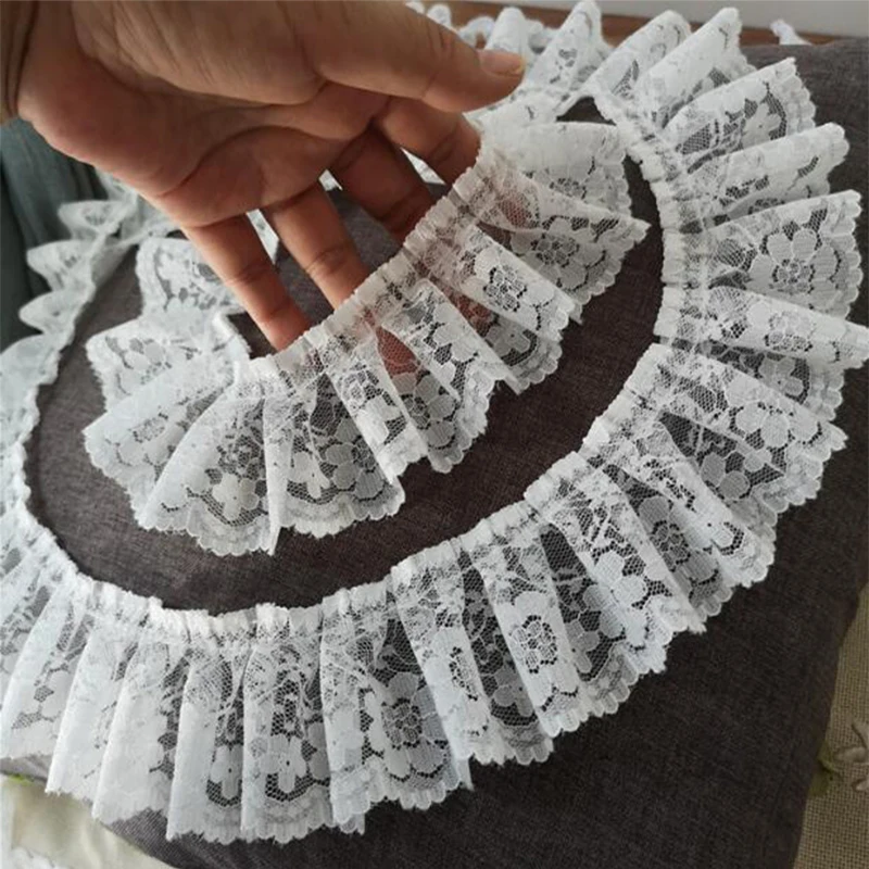 Lace Fabric 5CM Wide 3D Flower Lace FabricTrim Ribbon DIY Sewing Applique Collar Dress Wedding Guipure Decor