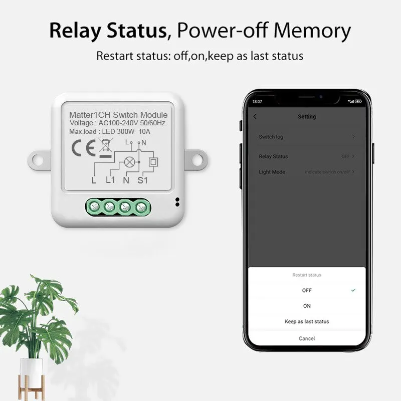 Smart Matter WiFi 1 CH Modulo Swtich Lampadina fai da te Interruttore automatico App Supporto remoto Homekit Siri Google Home Alexa Assistente vocale - immagine 5