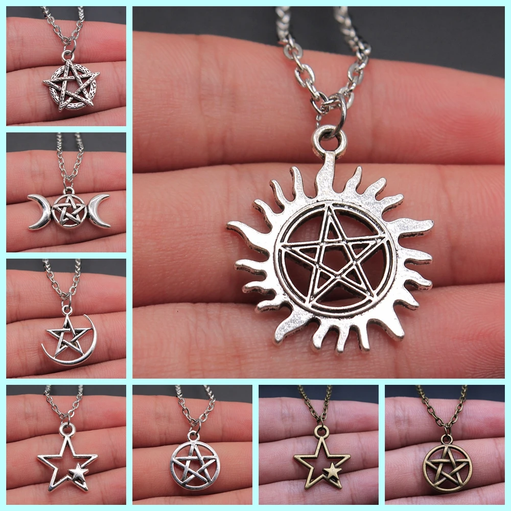 Hot Fashion Vintage Pentagram Star Statement Pendant Necklace For Women Jewelry - Image 5