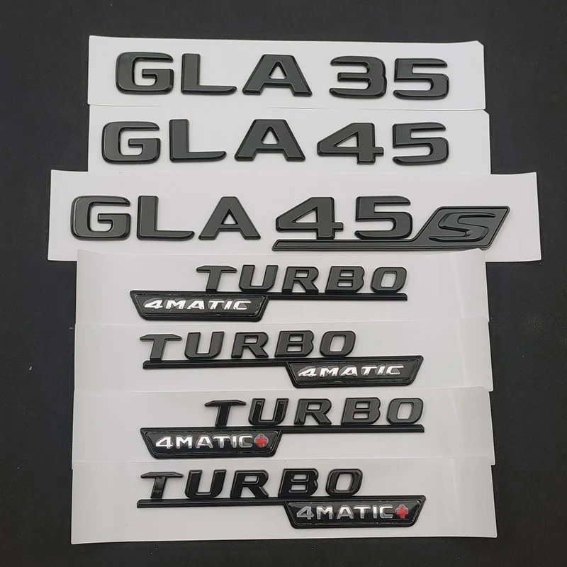 3D Abs Car Rear Trunk Badge Lettere Gla35 Gla45 Gla45S Logo Turbo 4Matic Emblem Per Mercedes Gla 35 45 Amg X156 Accessori