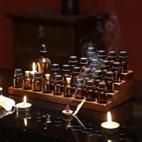 Retro Essential Oil Bottle Storage Box Beauty Salon Wood Split Bottled Display Rack Incense Smoked Storage Rack 1