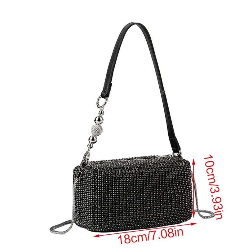 Women Shoulder Bag Fashion Evening Handbag Sparkling Crossbody Bag for Prom Club E74B