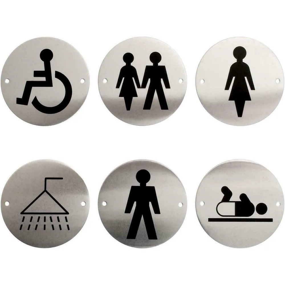Panneau de porte de toilette en PVC unisexe, salle de bain, toilettes,  toilettes, toilettes, hommes, dames, handicapés