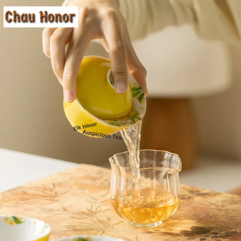 Hand-drawn Osmanthus Flowers Tea Set Complete Set Luxury Tea Ceremony Set Teapot And Tea Cup Set Cha Supplies Ornaments Craft