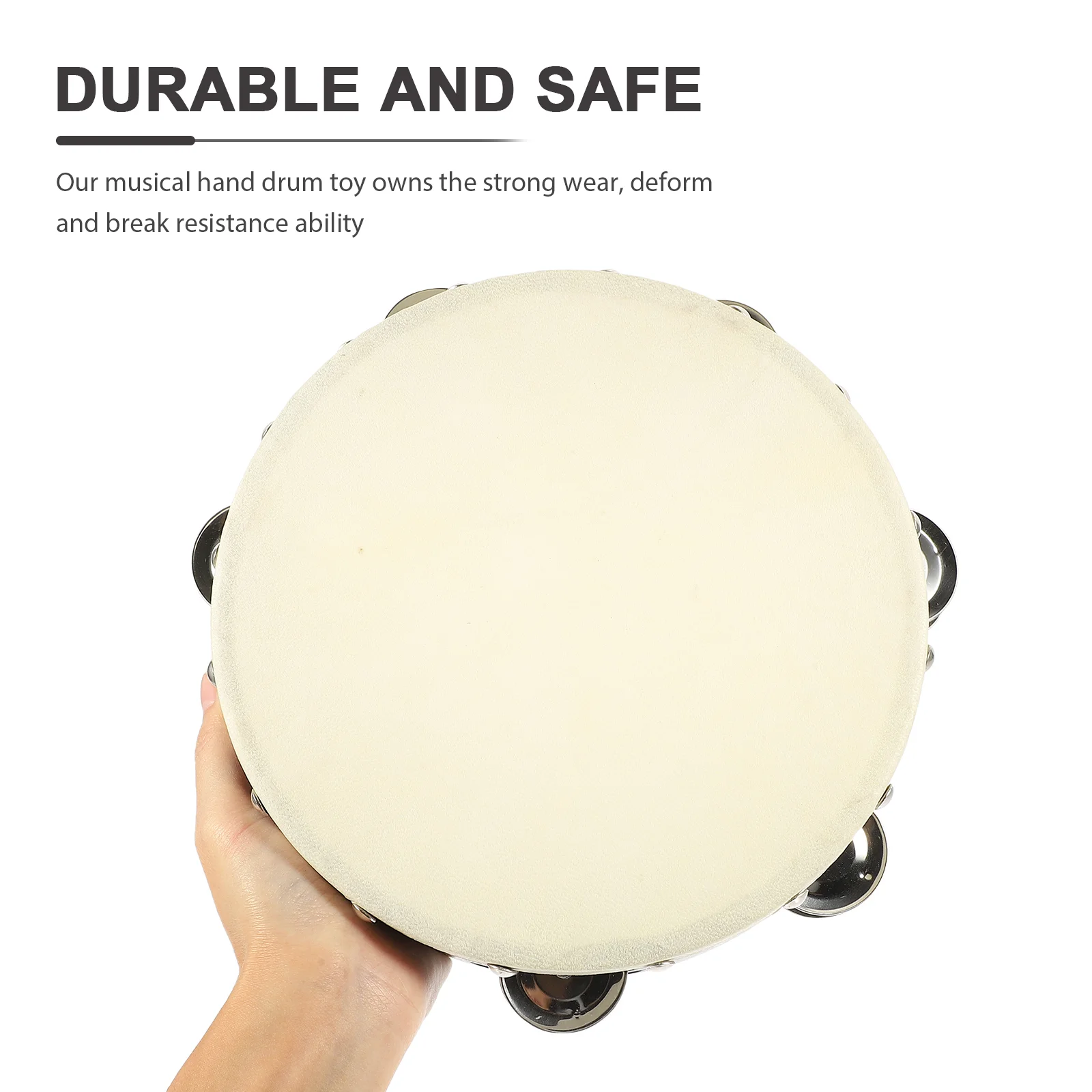 2 Pcs Tambourine Instruments Birthday Party Favors Wooden Sheepskin Kids Tambourines