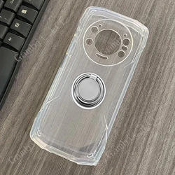 Premium Rugged Phone Case with Back Ring Holder and Bracket, Soft Protective Cover for Cubot KingKong Star (Ring Case Clear)