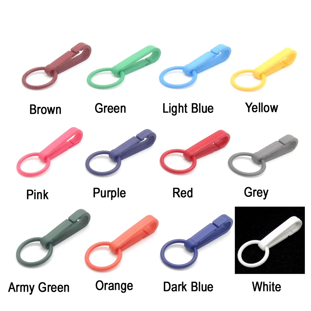 120pcs Colorful Gloves Hook Plastic Buckles Snap Hook With O-Ring Used For  Shower Curtains