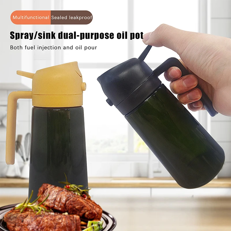 2-in-1 Dark Glass Oil Sprayer Olive Oil Dispenser Lightproof Sprayer For Cooking Salads And Barbecues Barbecue Tools