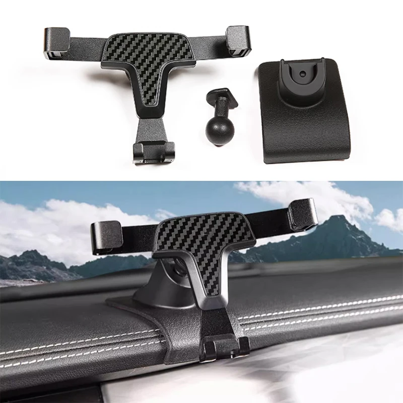 

Fit for Tank 300 Carbon Fiber Pattern Dashboard Mobile Phone Holder Modified Snap-on Air Outlet Car Navigation Bracket