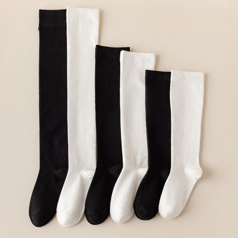 Fashion trend calf pressure slim leg slim cotton socks, socks black college style ladies tide stockings