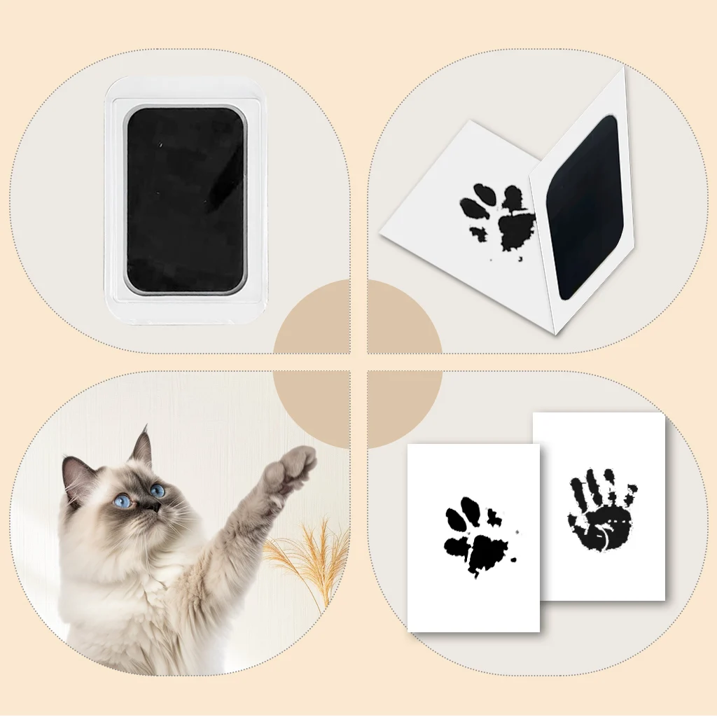 Hand and Footprint Clean Touch Inck Pad Pet Paw Print Stamp Simple Operation Baby-Safe Ink Pad